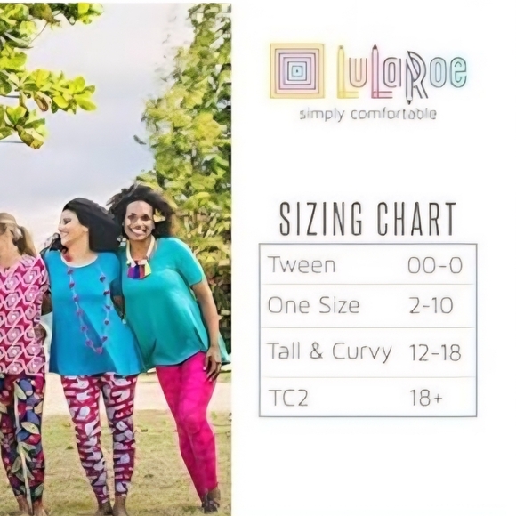 LuLaRoe Tall & Curvy Leggings Colorful Purple Mandala Kaleidoscope Fits 12-18 - Picture 6 of 6